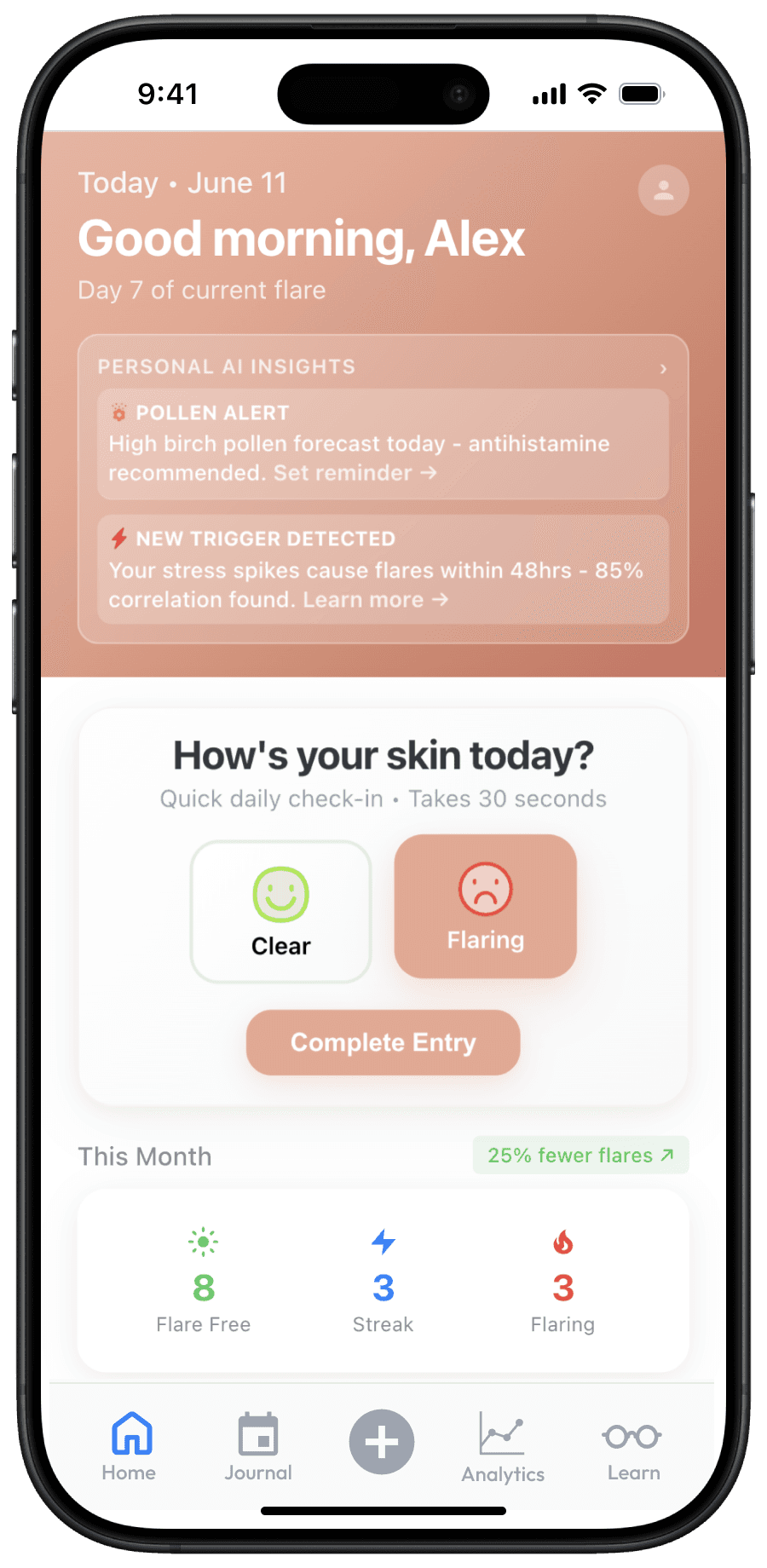 Clearly app home screen